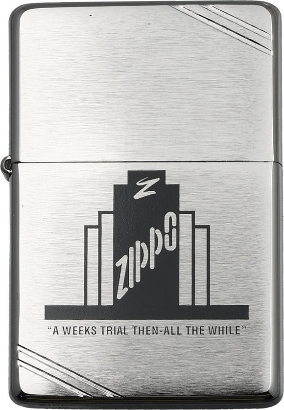 Zippo Weeks Trial Design Brushed Chrome Windproof Lighter 62742