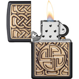 Zippo Brass Norse Emblem Black Matte Windproof Lighter 70347