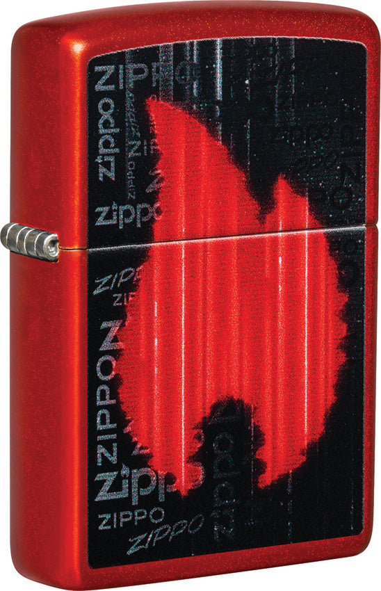 Zippo Flame Design Metallic Red Windproof Lighter 70420