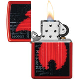 Zippo Flame Design Metallic Red Windproof Lighter 70420