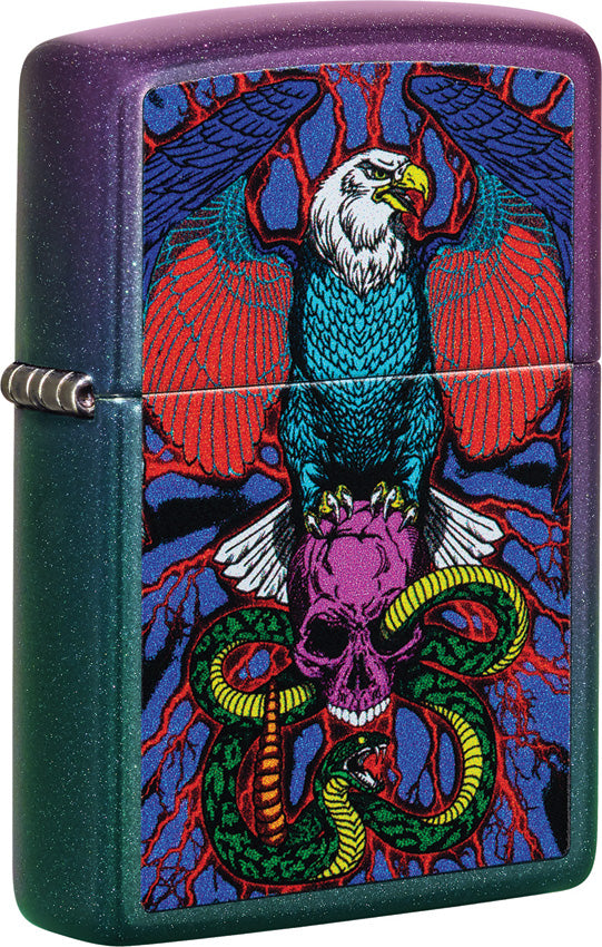 Zippo Eagle & Snake & Skull Design Iridescent Windproof Lighter 70429