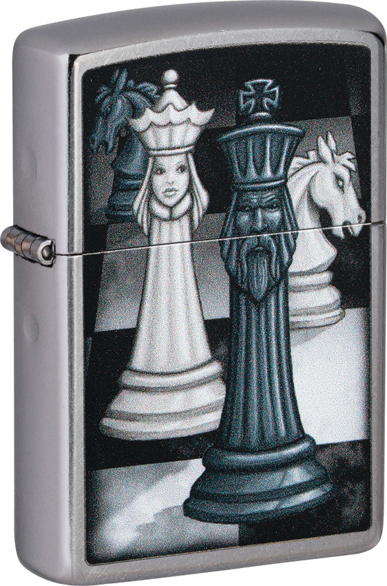 Zippo Chess Game Design Street Chrome Windproof Lighter 70430