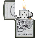 Zippo Skull Design Green Windproof Lighter 70431