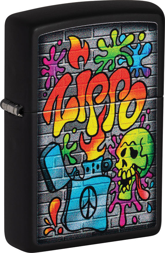 Zippo Street Art Black Matte Windproof Lighter 70433