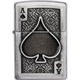 Zippo Ace of Spades Emblem Brushed Chrome Windproof Lighter 70764