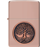 Zippo Tree Of Life Emblem High Polish Rose Windproof Lighter 70765