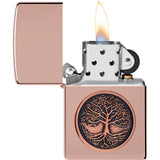 Zippo Tree Of Life Emblem High Polish Rose Windproof Lighter 70765