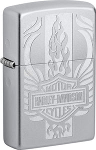 Zippo Harley Davidson Design Satin Chrome Windproof Lighter 70774