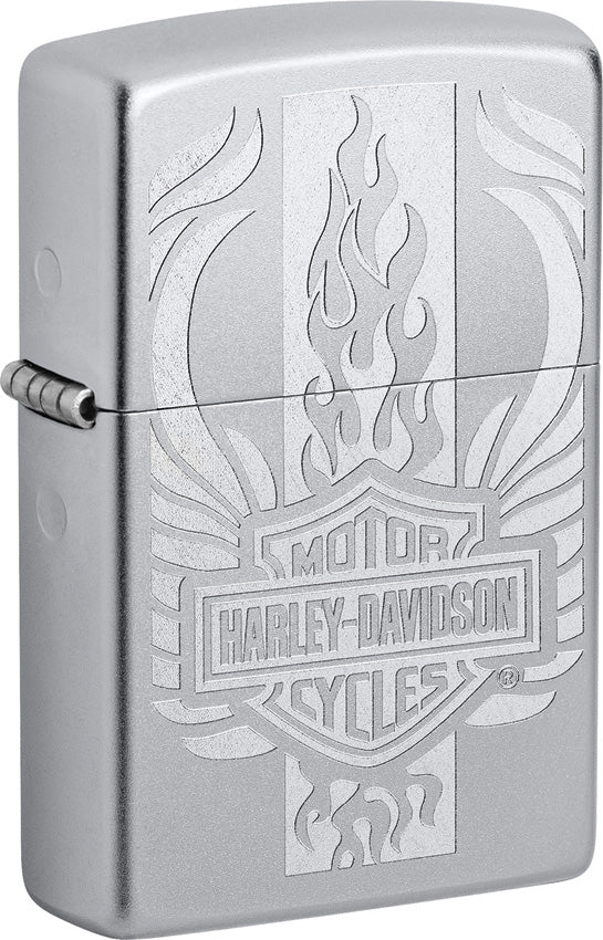 Zippo Harley Davidson Design Satin Chrome Windproof Lighter 70774