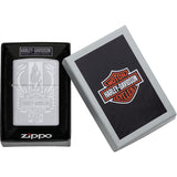 Zippo Harley Davidson Design Satin Chrome Windproof Lighter 70774