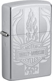 Zippo Harley Davidson Design Satin Chrome Windproof Lighter 70774