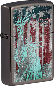 Zippo Statue of Liberty Grey Black Ice Water Resistant Lighter 70786