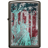 Zippo Statue of Liberty Grey Black Ice Water Resistant Lighter 70786