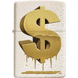 Zippo Drippy Dollar Design Gold/White Mercury Glass Waterproof Lighter 70791