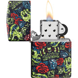 Zippo Skull Crown Design Yellow/Red/Blue Matte Water Resistant 70892