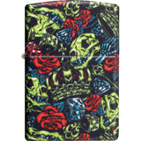 Zippo Skull Crown Design Yellow/Red/Blue Matte Water Resistant 70892