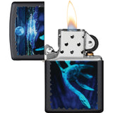 Zippo Black Light Loch Ness Design Black Matte Waterproof UV Lighter 70893