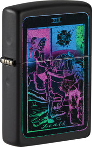 Zippo Black Light Tarot Card Design Black Matte Waterproof UV Lighter 70894