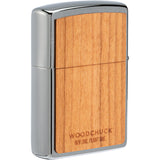 Zippo Woodchuck Cherry Tiger Brushed Chrome Water Resistant Lighter 70902