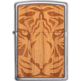 Zippo Woodchuck Cherry Tiger Brushed Chrome Water Resistant Lighter 70902