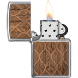 Zippo Woodchuck Walnut Leaves Brushed Chrome Water Resistant Lighter 70903