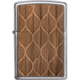 Zippo Woodchuck Walnut Leaves Brushed Chrome Water Resistant Lighter 70903