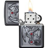 Zippo Winged Dragon Cross Black Matte Windproof Lighter 71282