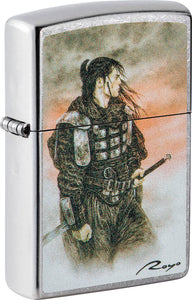 Zippo Luis Royo Samurai Design Street Chrome Windproof Lighter 71851