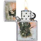 Zippo Luis Royo Samurai Design Street Chrome Windproof Lighter 71851