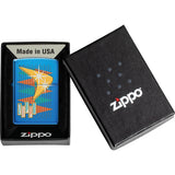 Zippo Retro Design High Polish Blue Windless USA Made Lighter 71852