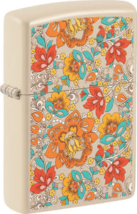 Zippo Vintage Floral Design Flat Sand Windproof Lighter 71853