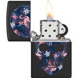 Zippo Flamingo Skull Design Black Matte Windproof Lighter 71854