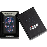 Zippo Flamingo Skull Design Black Matte Windproof Lighter 71854