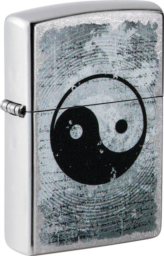 Zippo Ying Yang Design Street Chrome Windproof Lighter 71855