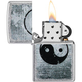 Zippo Ying Yang Design Street Chrome Windproof Lighter 71855