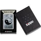 Zippo Ying Yang Design Street Chrome Windproof Lighter 71855