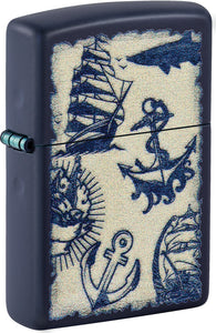 Zippo Nautical Design Navy Matte Windproof Lighter 71857