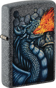 Zippo Fiery Dragon Design Iron Stone Windproof Lighter 71859