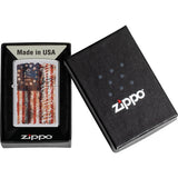 Zippo Americana Flag High Polish Chrome Windproof Lighter 71862