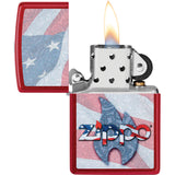 Zippo Flag Design Candy Apple Red Windproof Lighter 71864