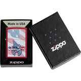 Zippo Flag Design Candy Apple Red Windproof Lighter 71864