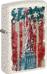 Zippo Statue Of Liberty White Mercury Glass Pocket Lighter Windproof 71865