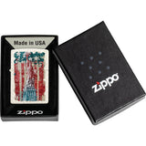 Zippo Statue Of Liberty White Mercury Glass Pocket Lighter Windproof 71865
