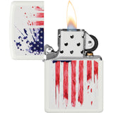 Zippo Flag Design White Matte Windproof Lighter 71866