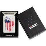 Zippo Flag Design White Matte Windproof Lighter 71866