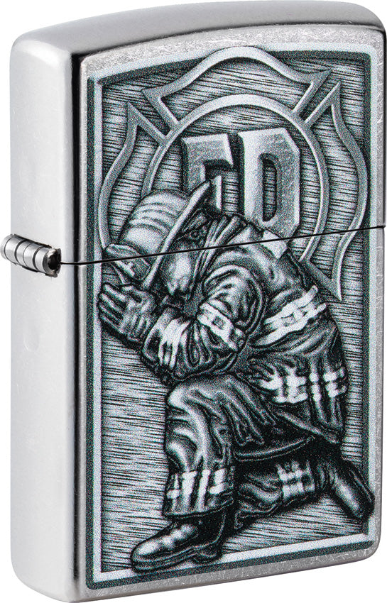 Zippo Firefighter Design Street Chrome Waterproof Lighter 71868