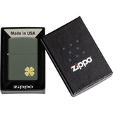 Zippo Four Leaf Clover Green Matte Windproof Lighter 71878
