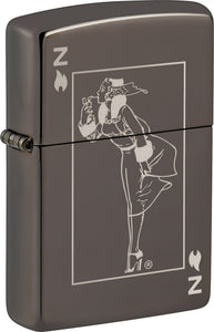 Zippo Windy Design Black Ice Windproof Lighter 71879