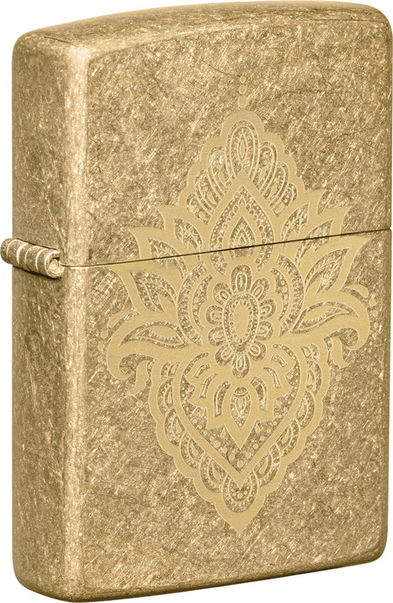 Zippo Henna Tattoo Design Tumbled Brass Windproof Lighter 71880