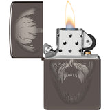 Zippo Screaming Monster Design Black Ice 2.25" Pocket Lighter Windproof 71881